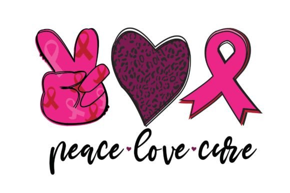 Peace Love Cure Sublimation Design: Graphics for T-Shirt Projects