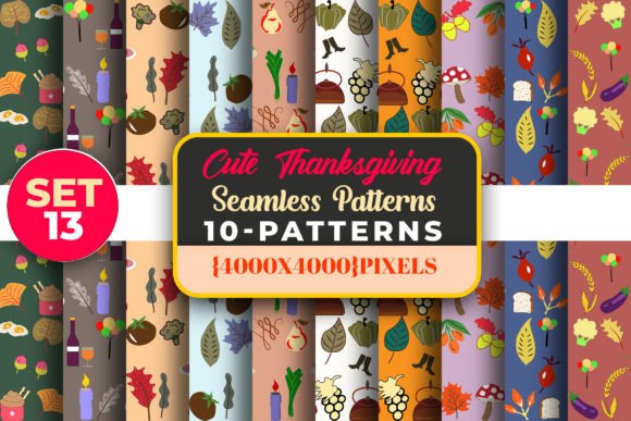 Thanksgiving Pattern Digital Paper-29: Graphics & Patterns